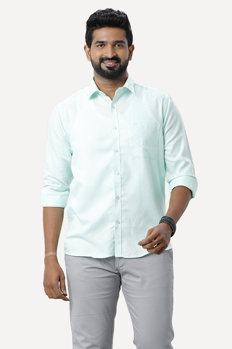 Ariser Armani Light Green Cotton Full Sleeve Shirt Uathayam