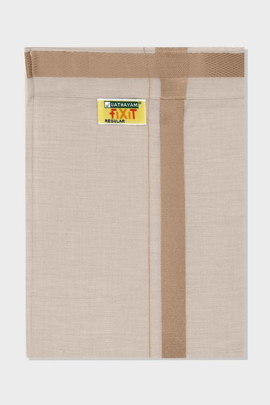 Almond Fixit - Adjustable Tissue Single Layered Pocket Dhoti Dhoti For Men | Uathayam