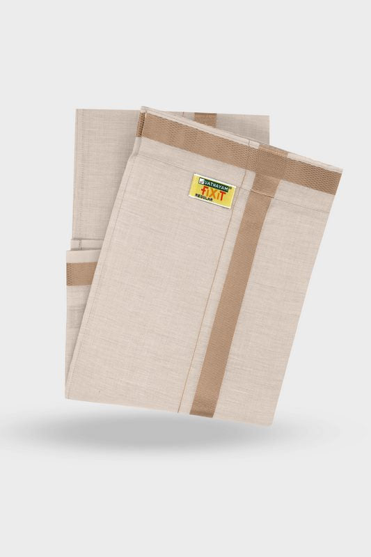 Almond Fixit - Adjustable Tissue Single Layered Pocket Dhoti Dhoti For Men | Uathayam