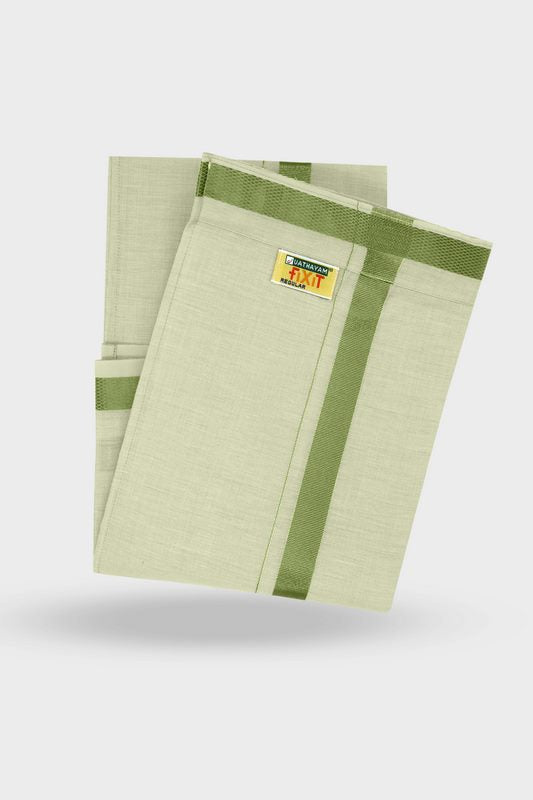 Mehandi Green Fixit - Adjustable Tissue Single Layered Pocket Dhoti Dhoti For Men | Uathayam