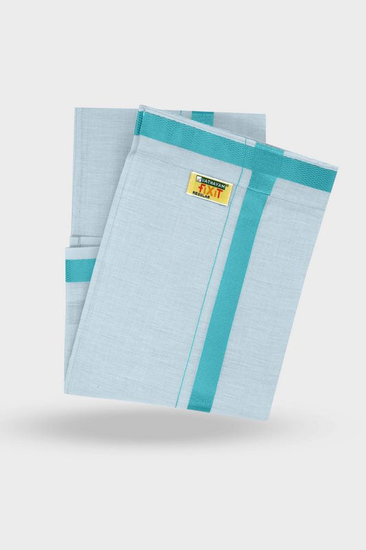 Sea Green Fixit - Adjustable Tissue Single Layered Pocket Dhoti Dhoti For Men | Uathayam
