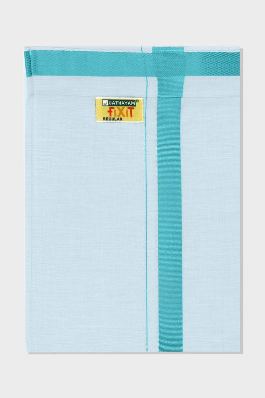 Sea Green Fixit - Adjustable Tissue Single Layered Pocket Dhoti Dhoti For Men | Uathayam