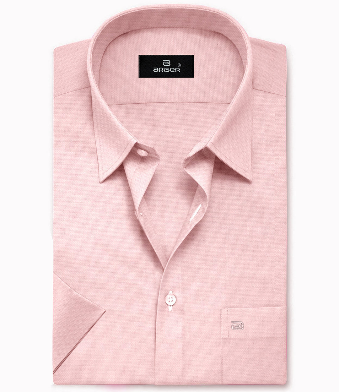 ARISER Uber Light Pink Cotton Rich Solid Formal Slim Fit Half Sleeve Shirt for Men (Pack of 1) - UB90803