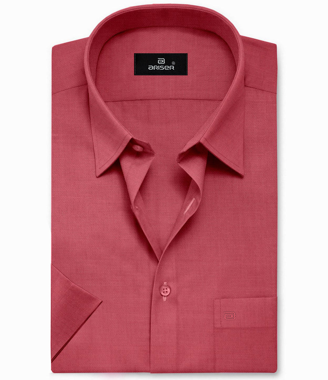 ARISER Uber Ruby Red Cotton Rich Solid Formal Slim Fit Half Sleeve Shirt for Men (Pack of 1) - UB90805