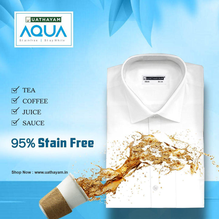 AQUA Stain Free White Shirts - Uathayam