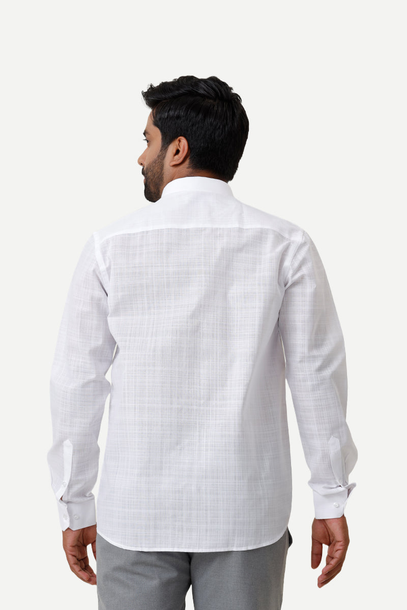 Veto - Cotton Rich blend Slub White Shirt For Men | Uathayam