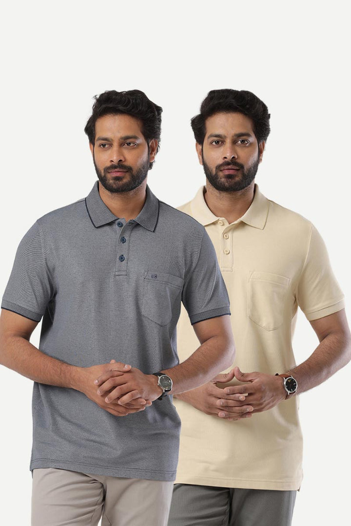 Golf Polo - Collar T-Shirts Pack Of 2 Combo For Men | Ariser