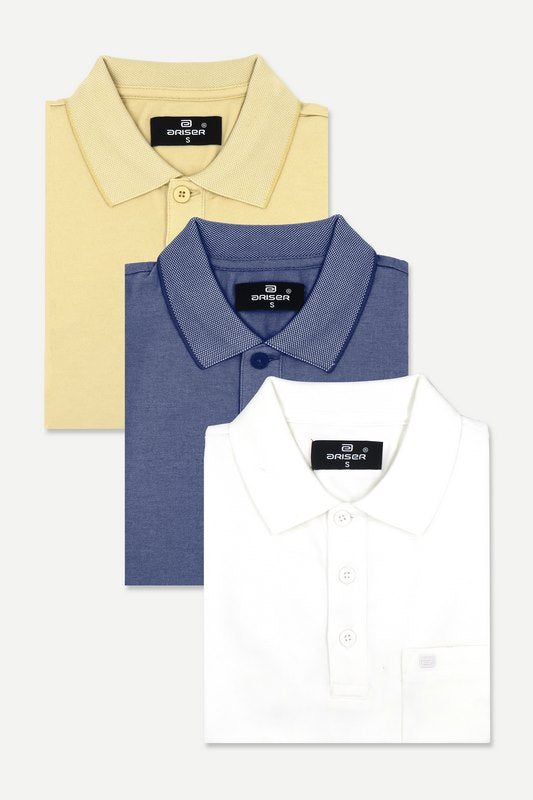 Golf Polo - Collar T-Shirts Pack Of 3 Combo For Men | Ariser