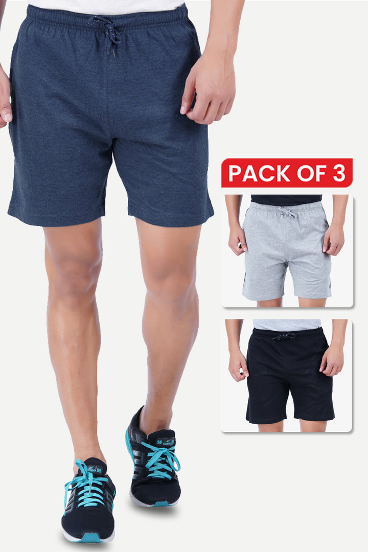 Shorts - Knitted Shorts For Mens Combo Pack Of 3 | Ariser