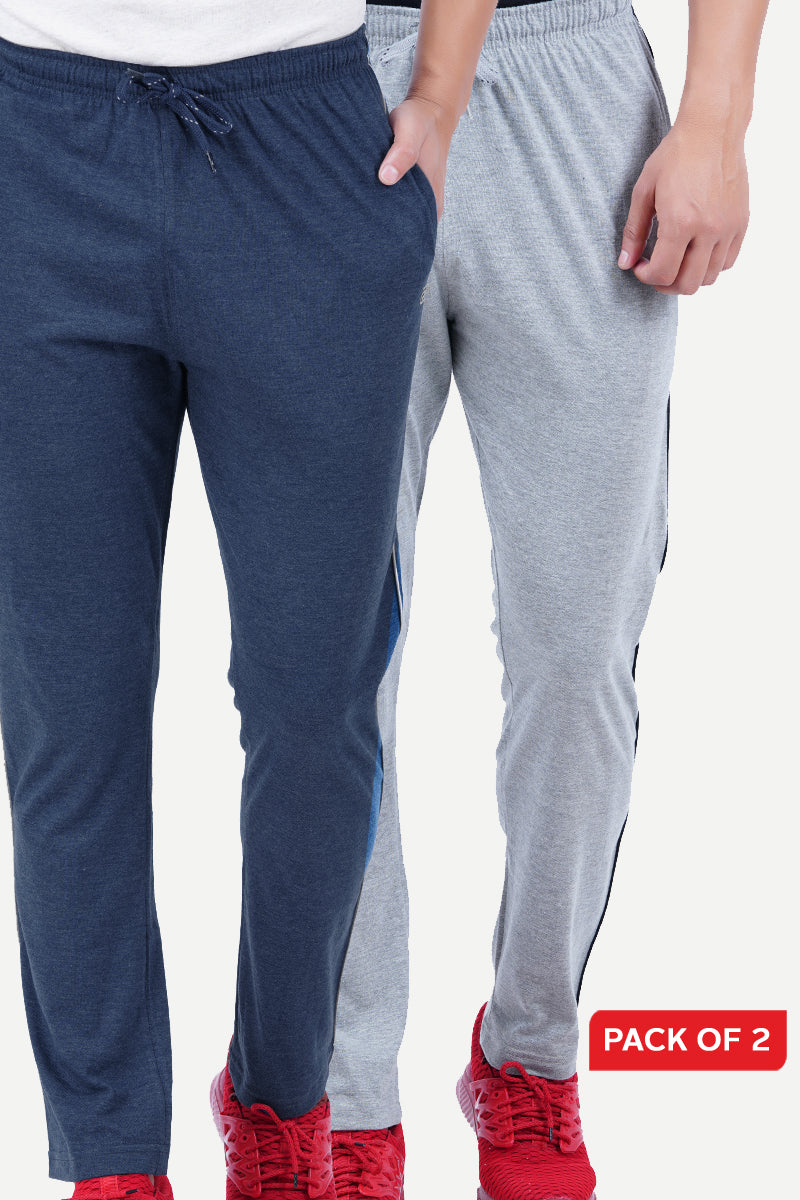 Buy Blue Ocean Melange Track Pants Online | Blue Tracks | Uathayam