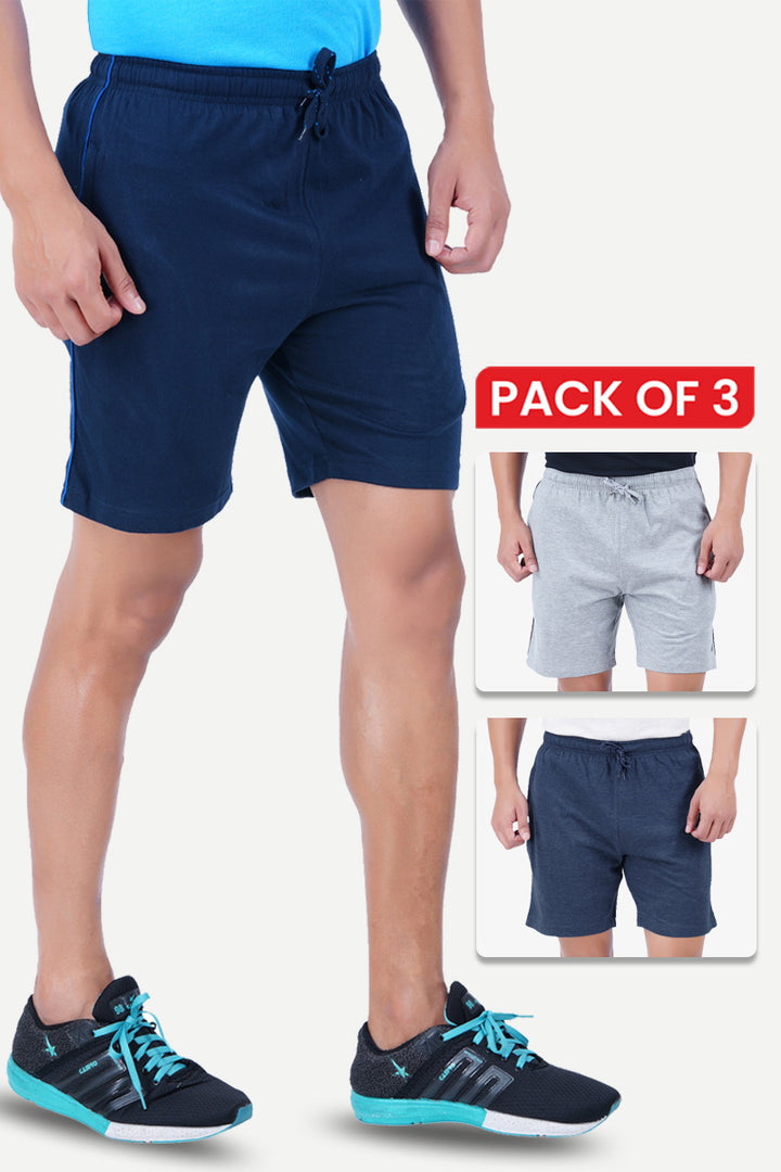 Shorts - Knitted Shorts For Mens Combo Pack Of 3 | Ariser