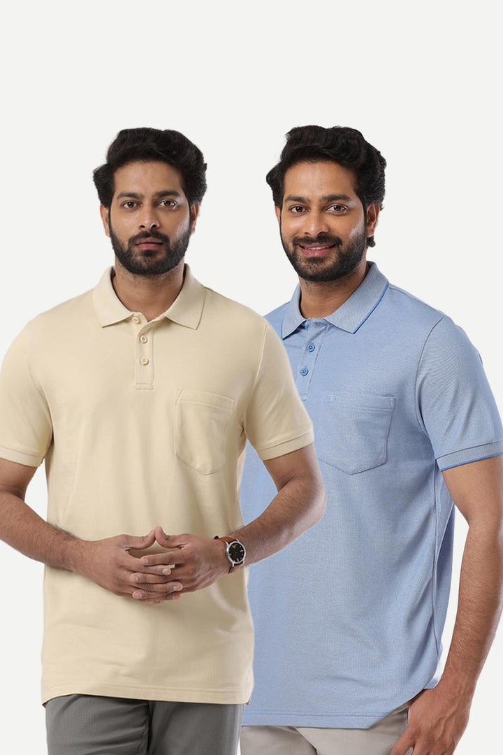 Golf Polo - Collar T-Shirts Pack Of 2 Combo For Men | Ariser