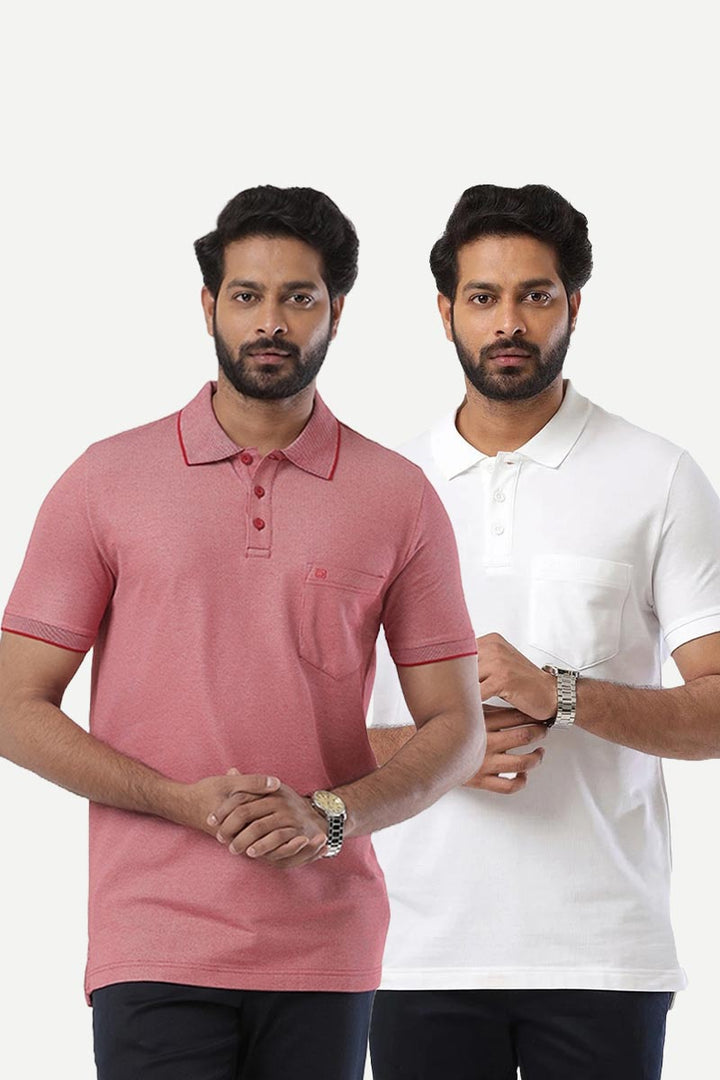 Golf Polo - Collar T-Shirts Pack Of 2 Combo For Men | Ariser