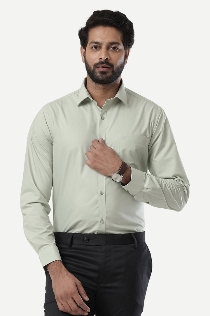 Denmark - Light Pista Green Formal Shirts for Men | Ariser