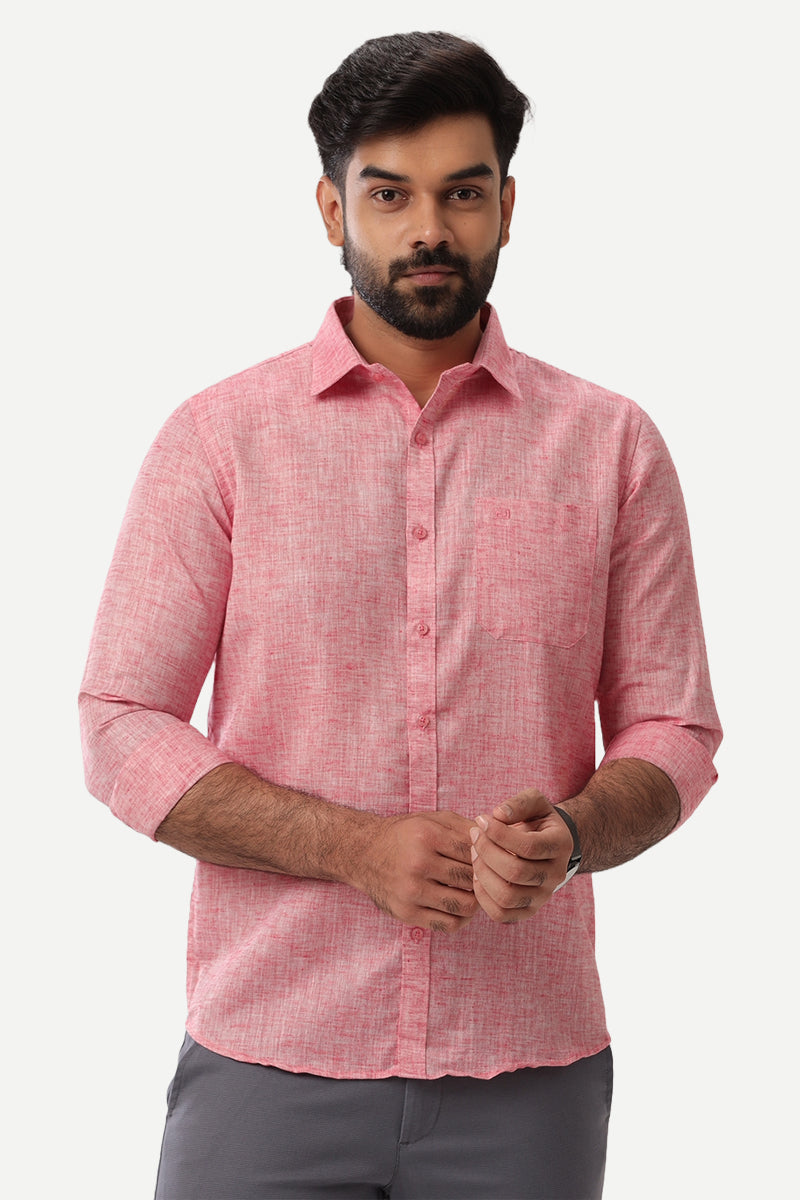 Linen Feel - Red Formal Shirts For Men | Ariser