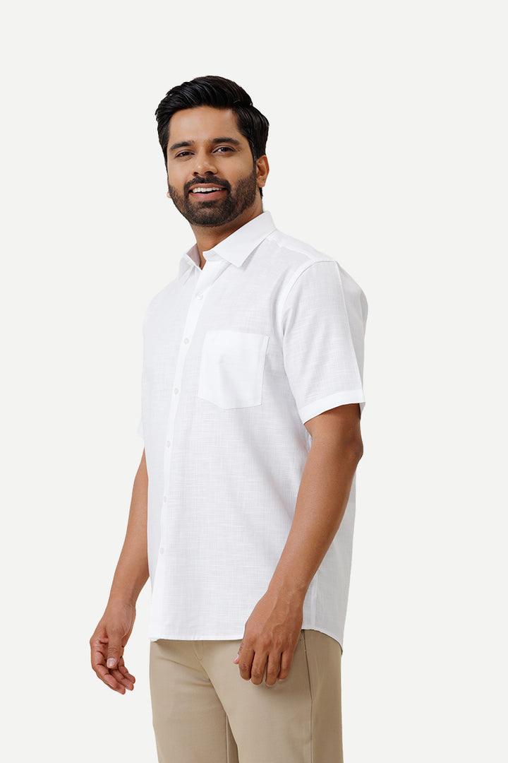 Victor - 100% Cotton Formal White Shirt For Men | Uathayam