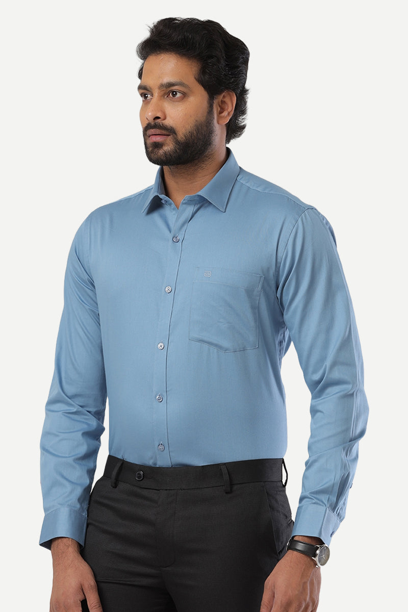 Monti - Steel Blue Formal Shirts for Men | Ariser