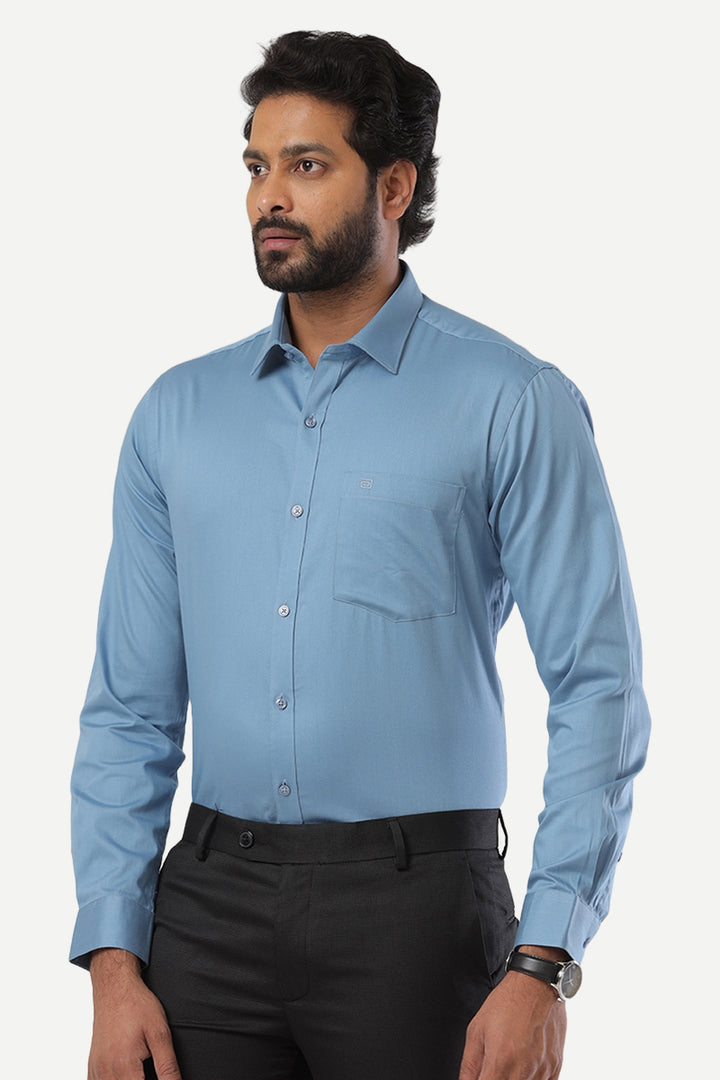 Monti - Steel Blue Formal Shirts for Men | Ariser