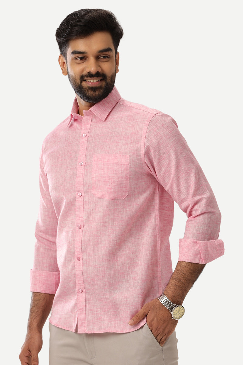 Linen Feel - Pink Formal Shirts For Men | Ariser