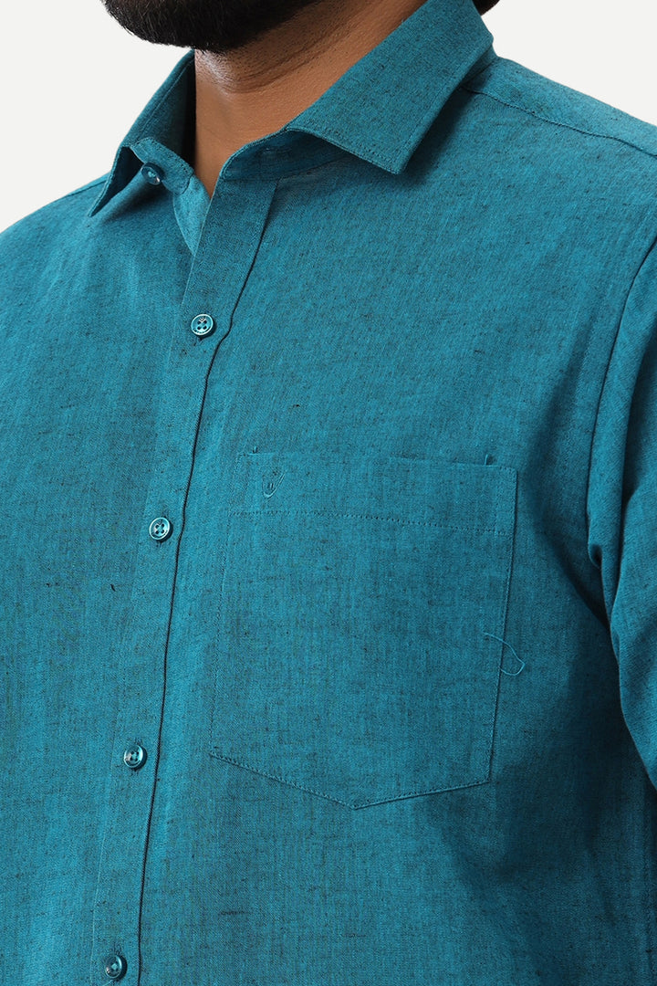 Linen Classic - Ramar Blue Formal Shirts for Mens | Uathayam