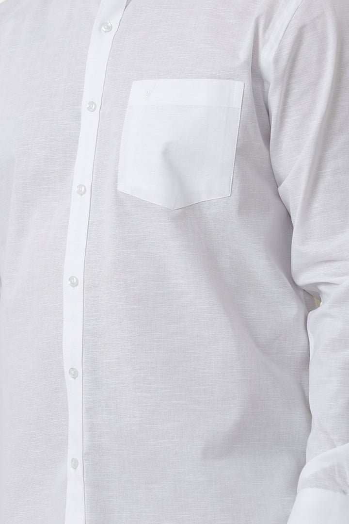 Magnum - 100% Cotton Formal White Shirt For Men | Uathayam