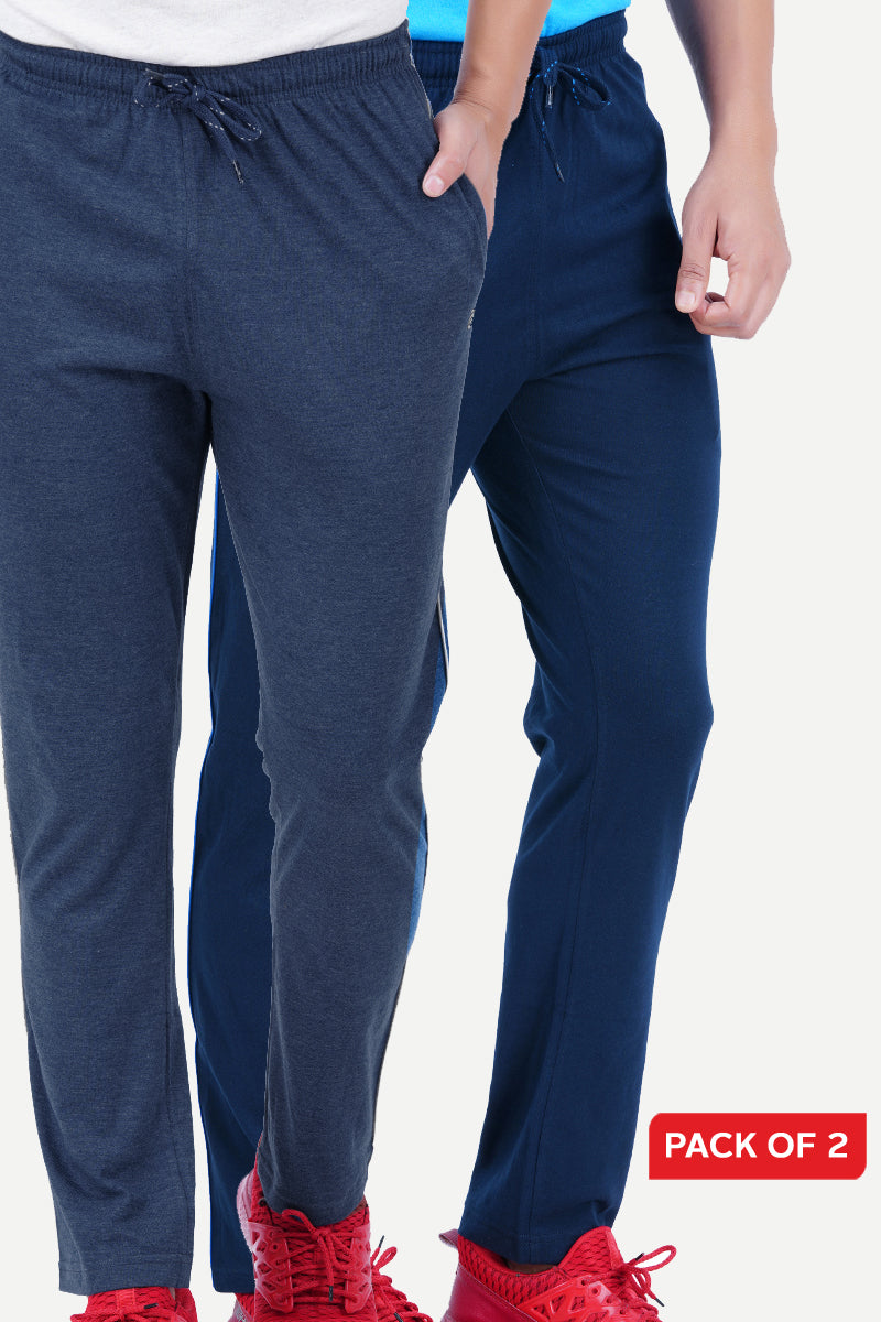 Buy Blue Ocean Melange Track Pants Online | Blue Tracks | Uathayam