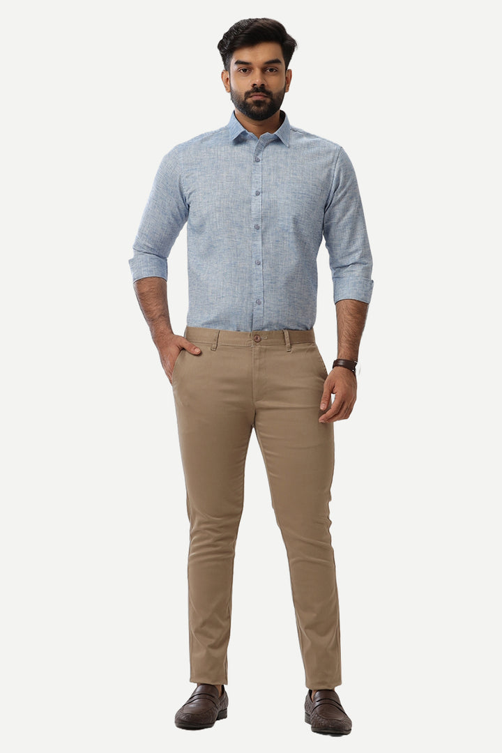 Linen Feel - Light Blue Formal Shirts For Men | Ariser