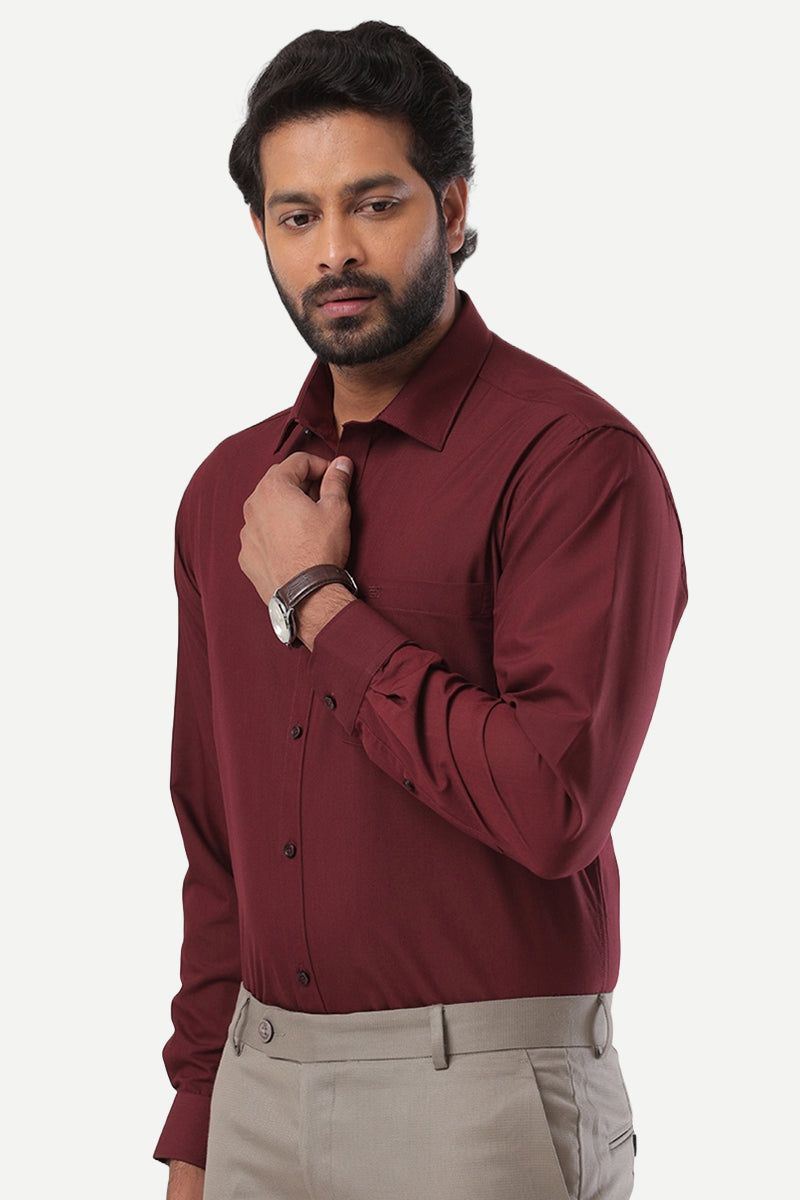 Denmark - Maroon Formal Shirts for Men | Ariser