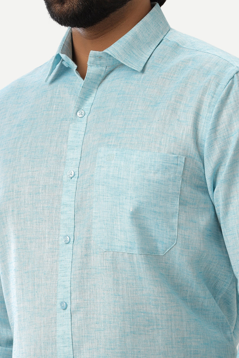 Linen Feel - Sky Blue Formal Shirts For Men | Ariser