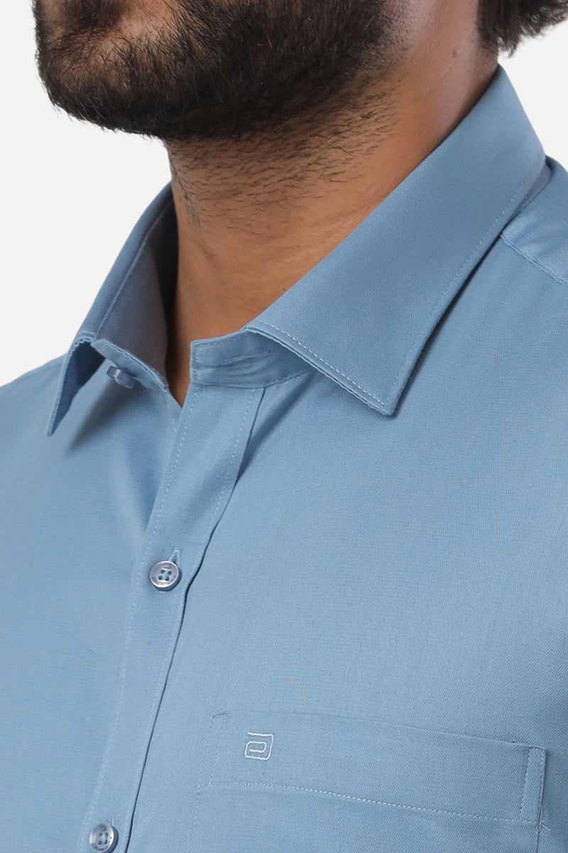 Monti - Steel Blue Formal Shirts for Men | Ariser