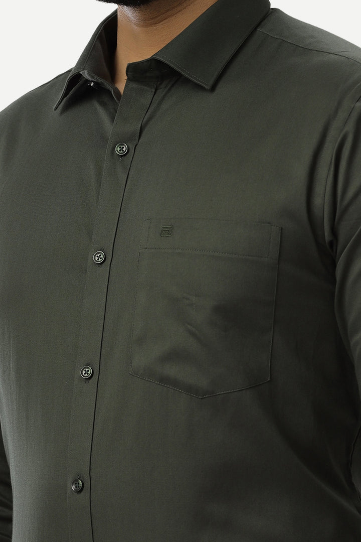 Monti - Army Green Formal Shirts for Men | Ariser