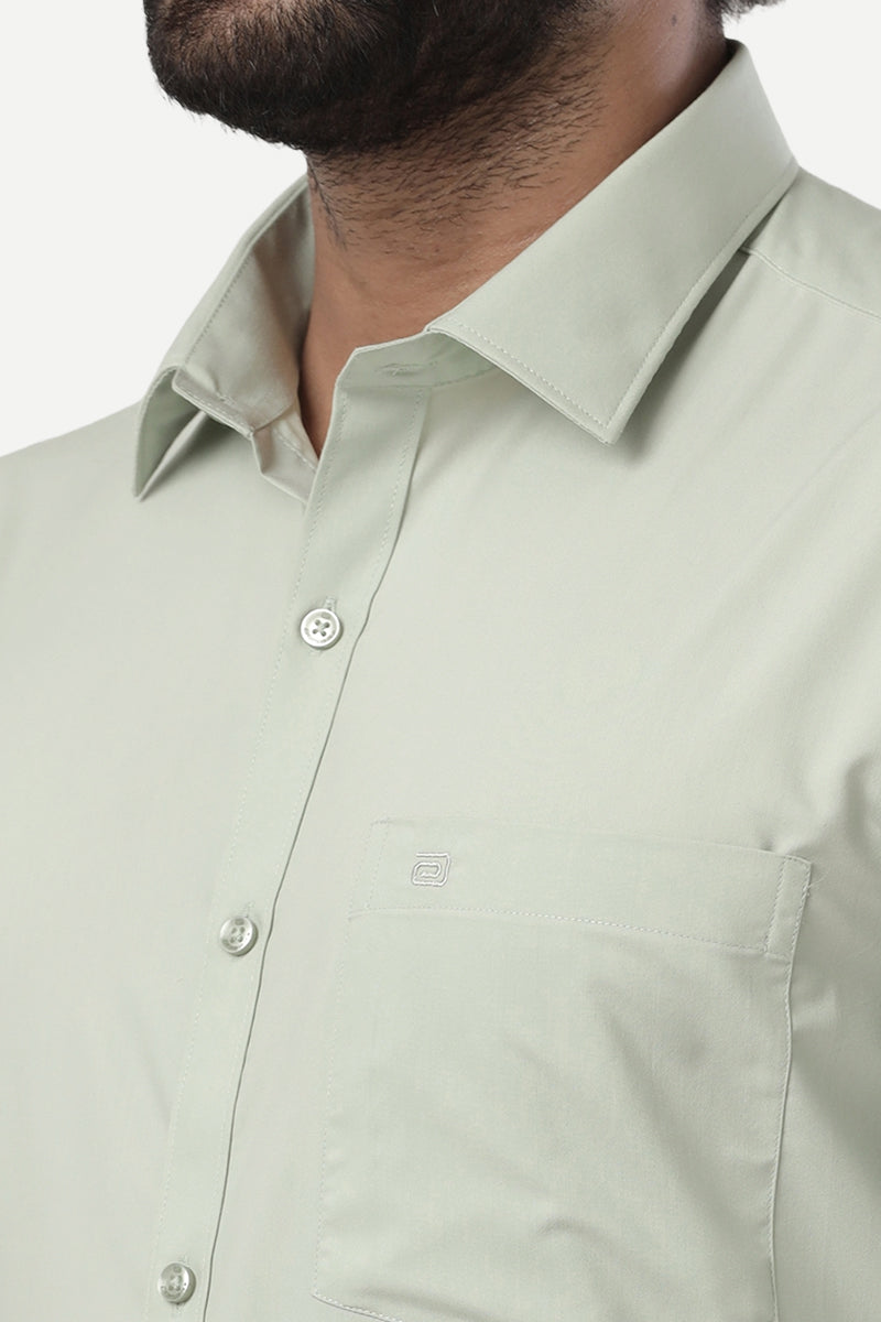 Denmark - Light Pista Green Formal Shirts for Men | Ariser