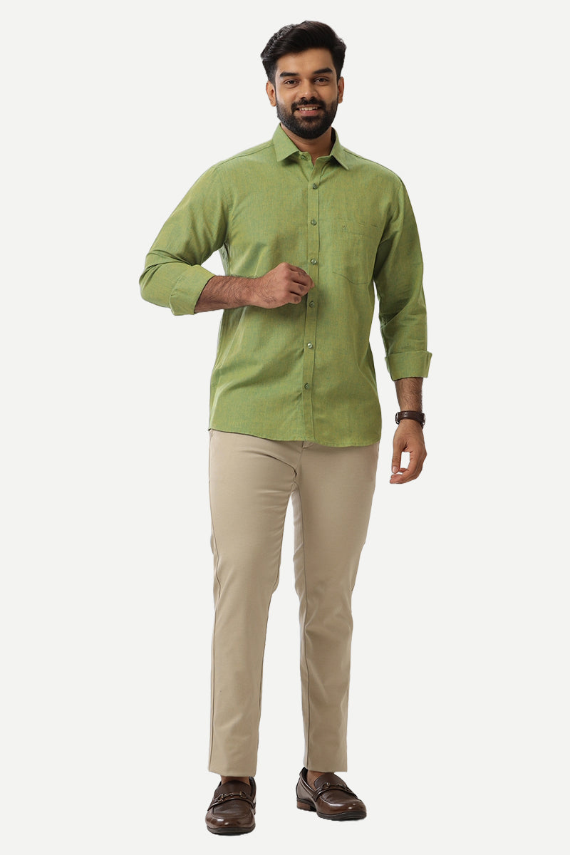 Linen Classic - Light Green Shirt for Men Uathayam Linen Classic - Light Green Shirt for Men Uathayam