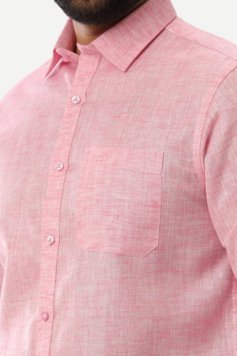 Linen Feel - Pink Formal Shirts For Men | Ariser