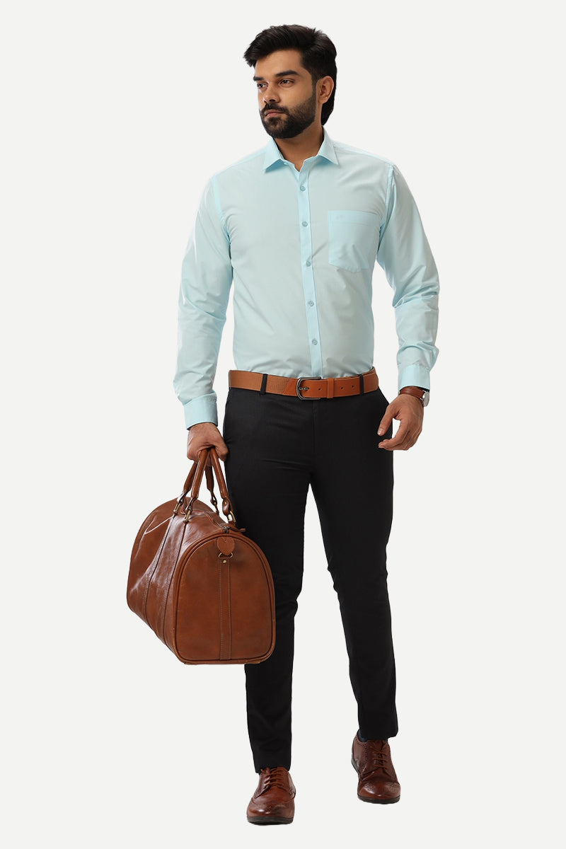 Denmark - Light Sky Blue Formal Shirts for Men | Ariser