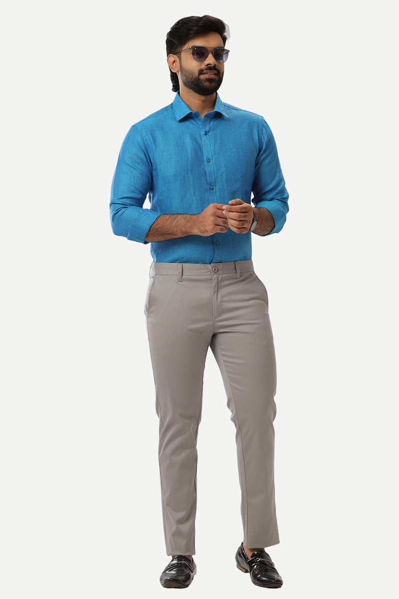 Linen Rise - Blue Formal Shirts for Mens | Uathayam