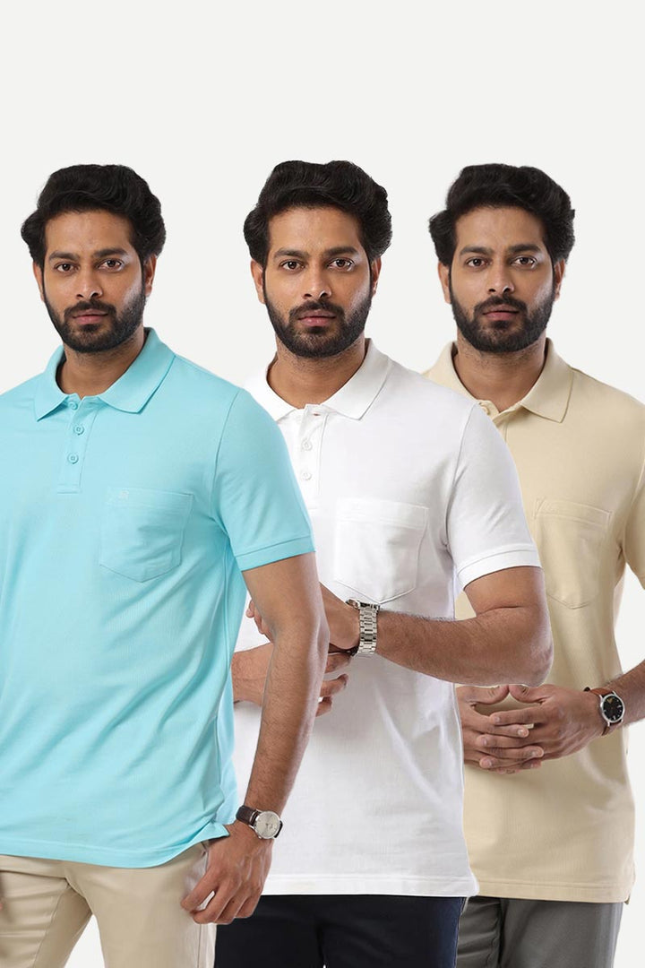 Golf Polo - Collar T-Shirts Pack Of 3 Combo For Men | Ariser