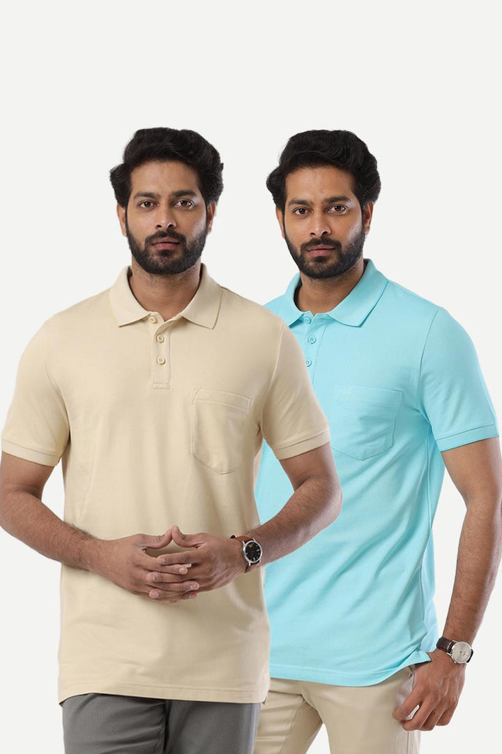 Golf Polo - Collar T-Shirts Pack Of 2 Combo For Men | Ariser