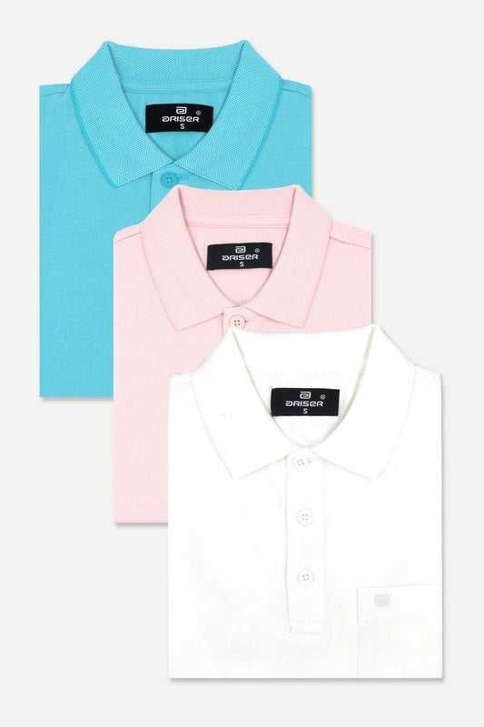 Golf Polo - Collar T-Shirts Pack Of 3 Combo For Men | Ariser