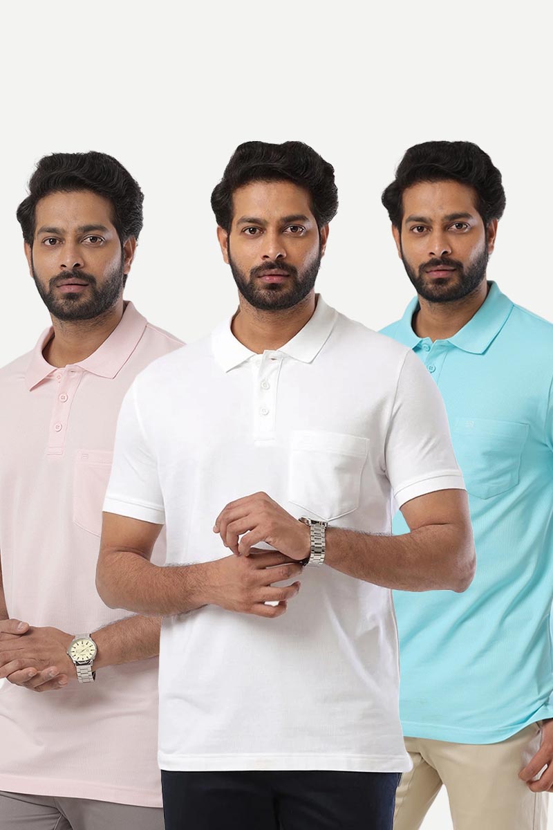 Golf Polo - Collar T-Shirts Pack Of 3 Combo For Men | Ariser