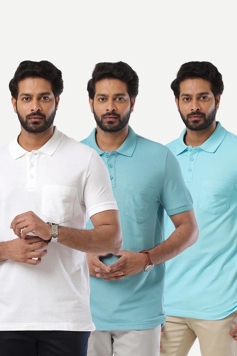 Golf Polo - Collar T-Shirts Pack Of 3 Combo For Men | Ariser