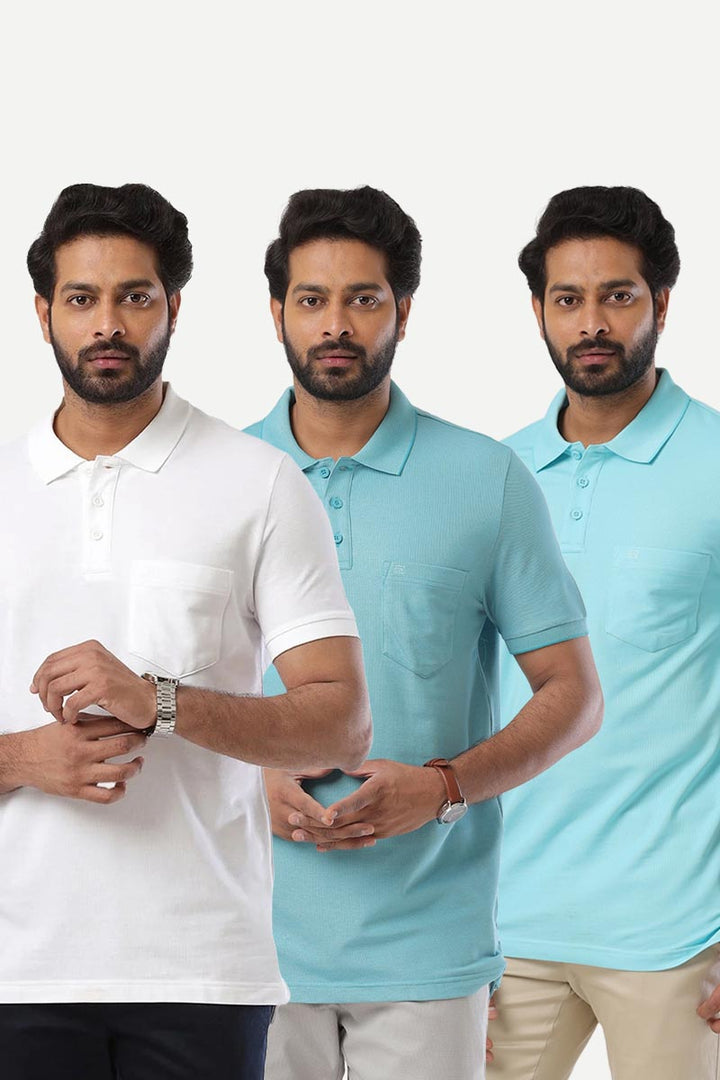Golf Polo - Collar T-Shirts Pack Of 3 Combo For Men | Ariser
