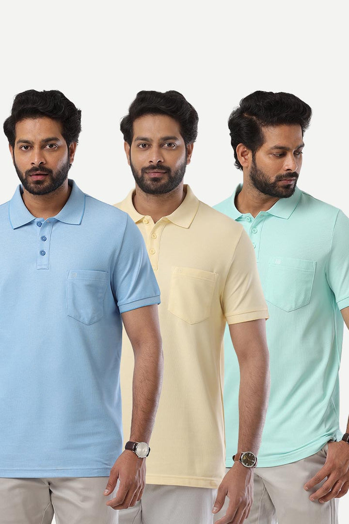 Golf Polo - Collar T-Shirts Pack Of 3 Combo For Men | Ariser