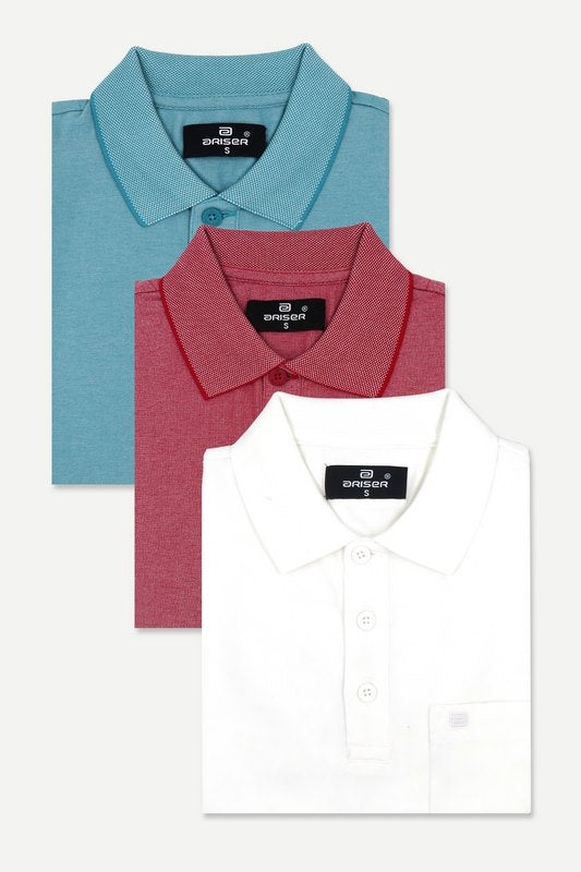 Golf Polo - Collar T-Shirts Pack Of 3 Combo For Men | Ariser