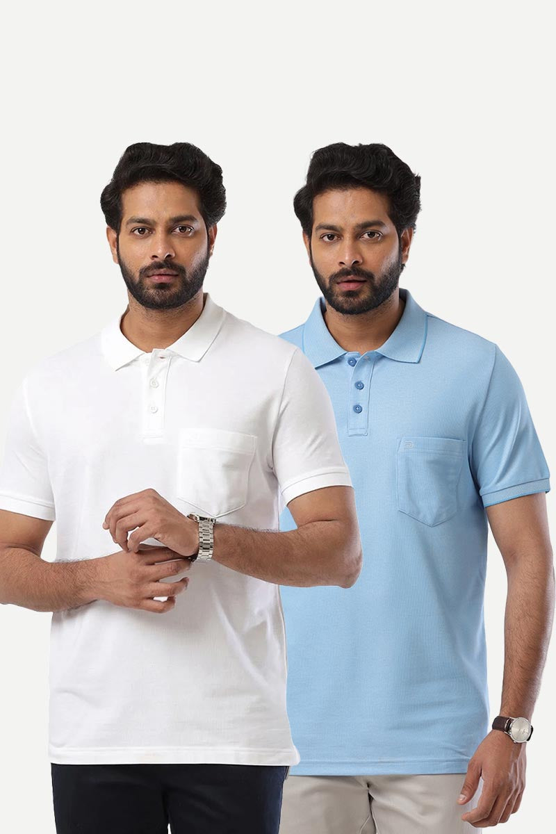 Golf Polo - Collar T-Shirts Pack Of 2 Combo For Men | Ariser