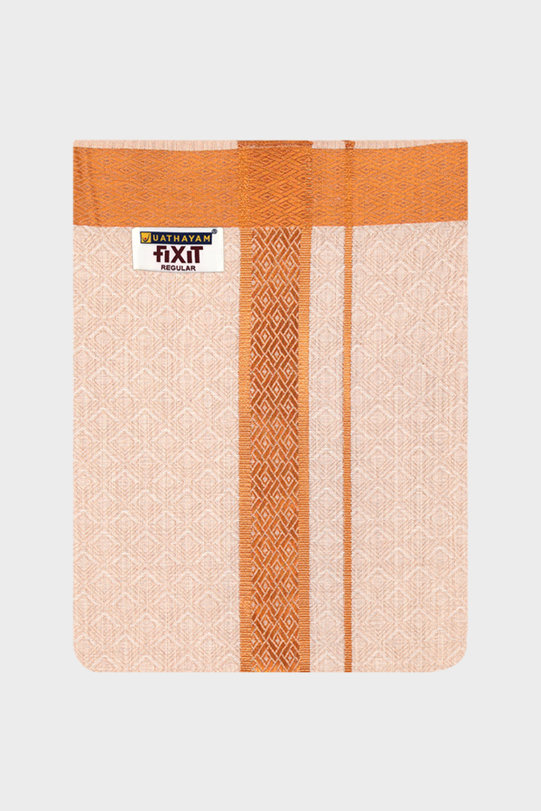 Vaibhav Grand - Copper Diamond Design Shirt and Jacquard Dhoti Tissue Set 2 In 1 For Men | Uathayam