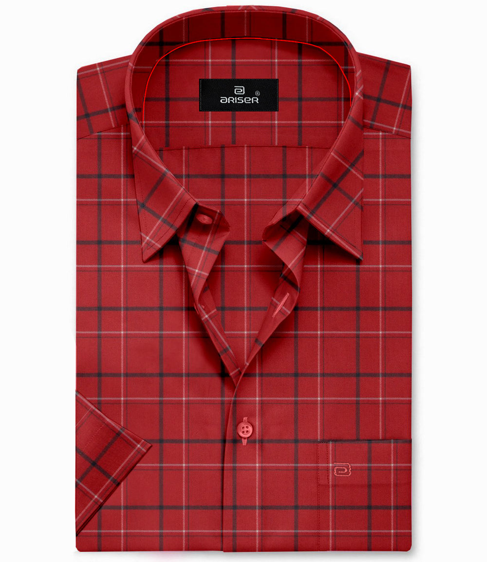 red and black check shirt