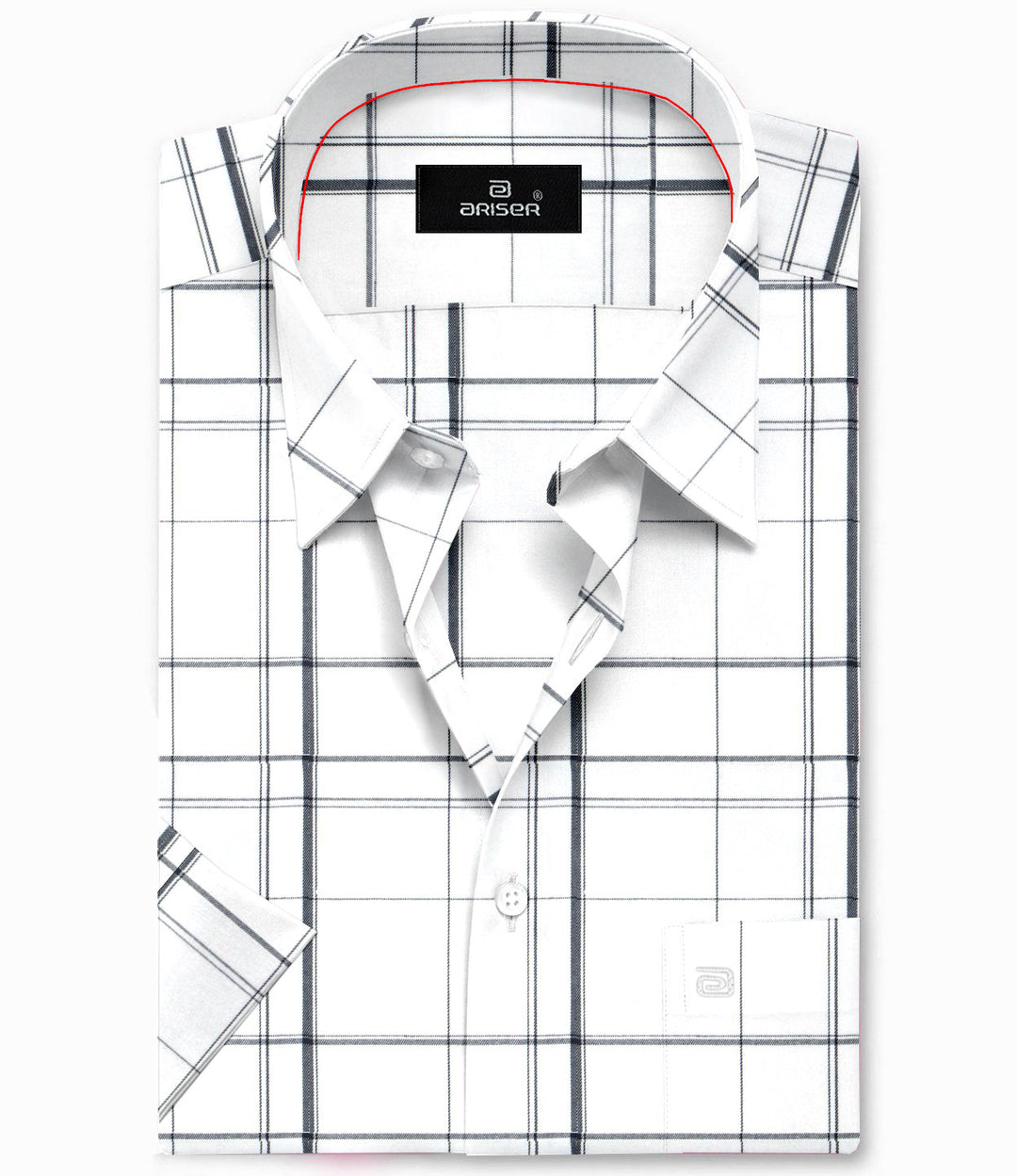 ARISER Vegas White with Grey Cotton Blend Solid Smart Fit Checked Shirts For Men  - VE10241