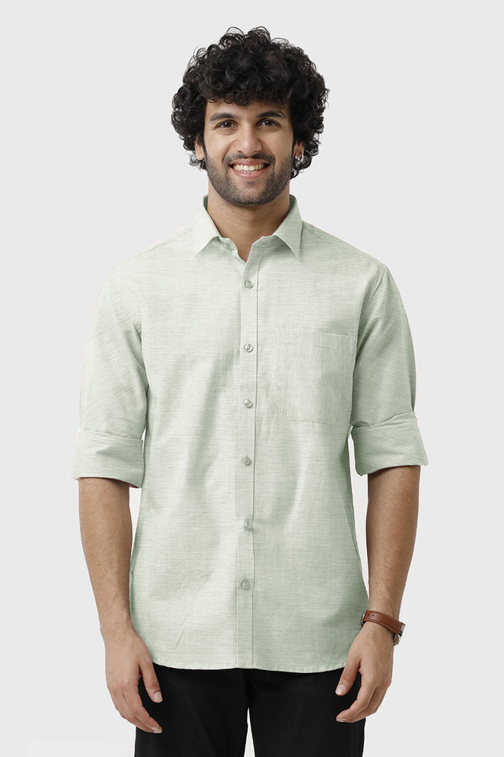 Tuscany - Gray Green Formal Shirts for Men | Ariser