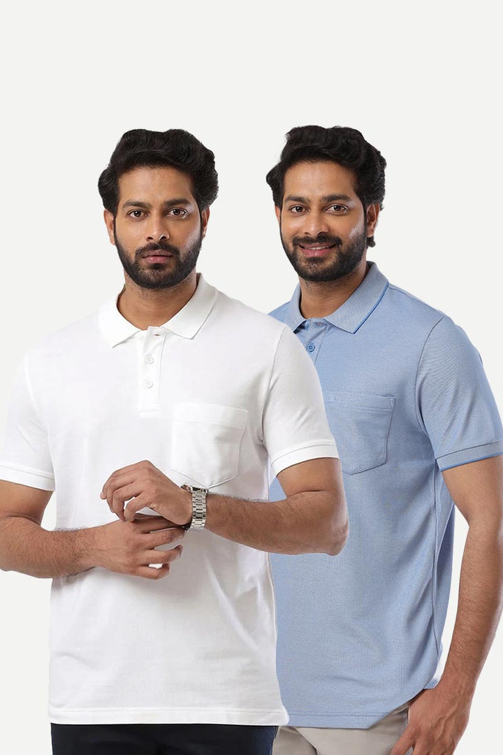 Golf Polo - Collar T-Shirts Pack Of 2 Combo For Men | Ariser